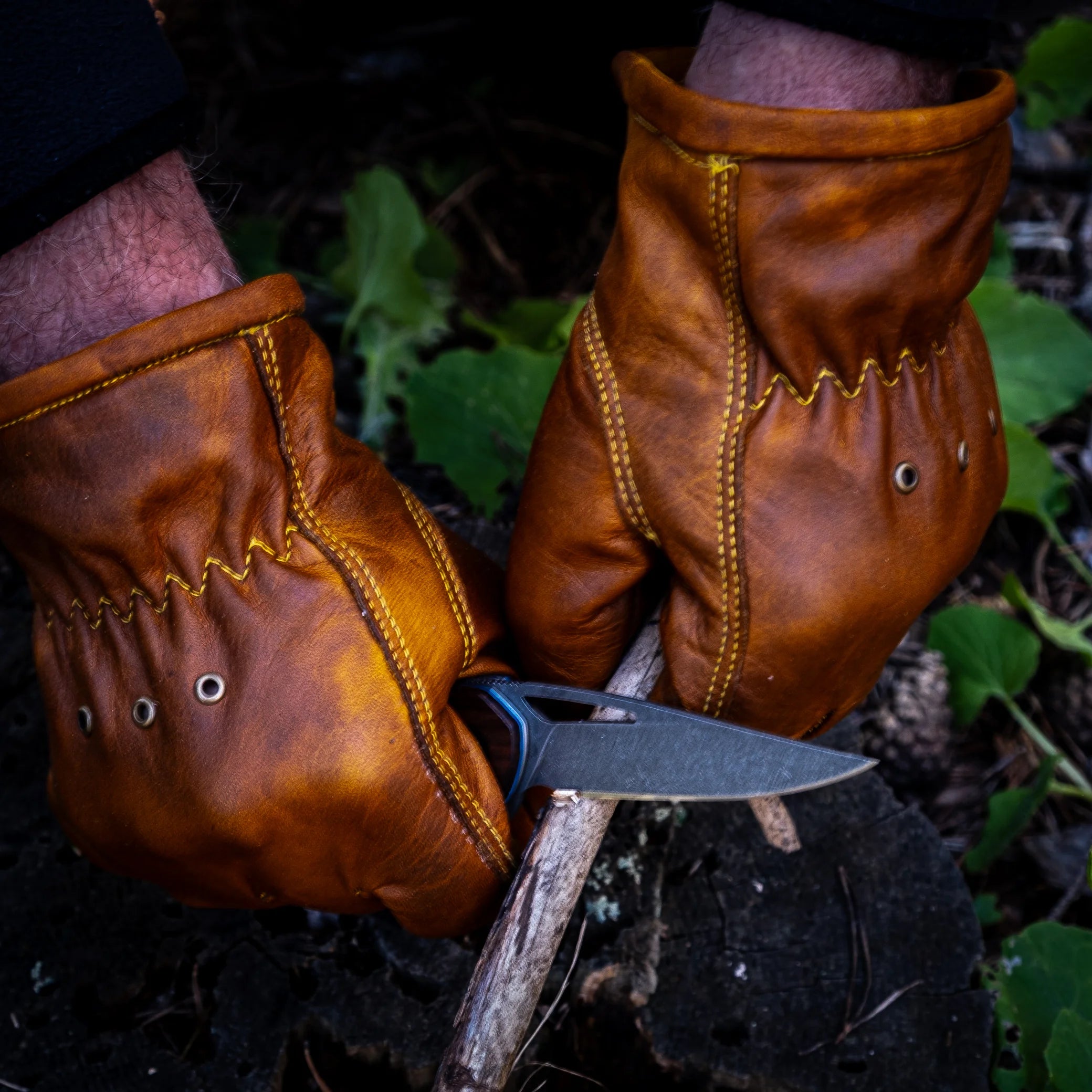 Deri Bushcraft ve Motorcu Eldiveni