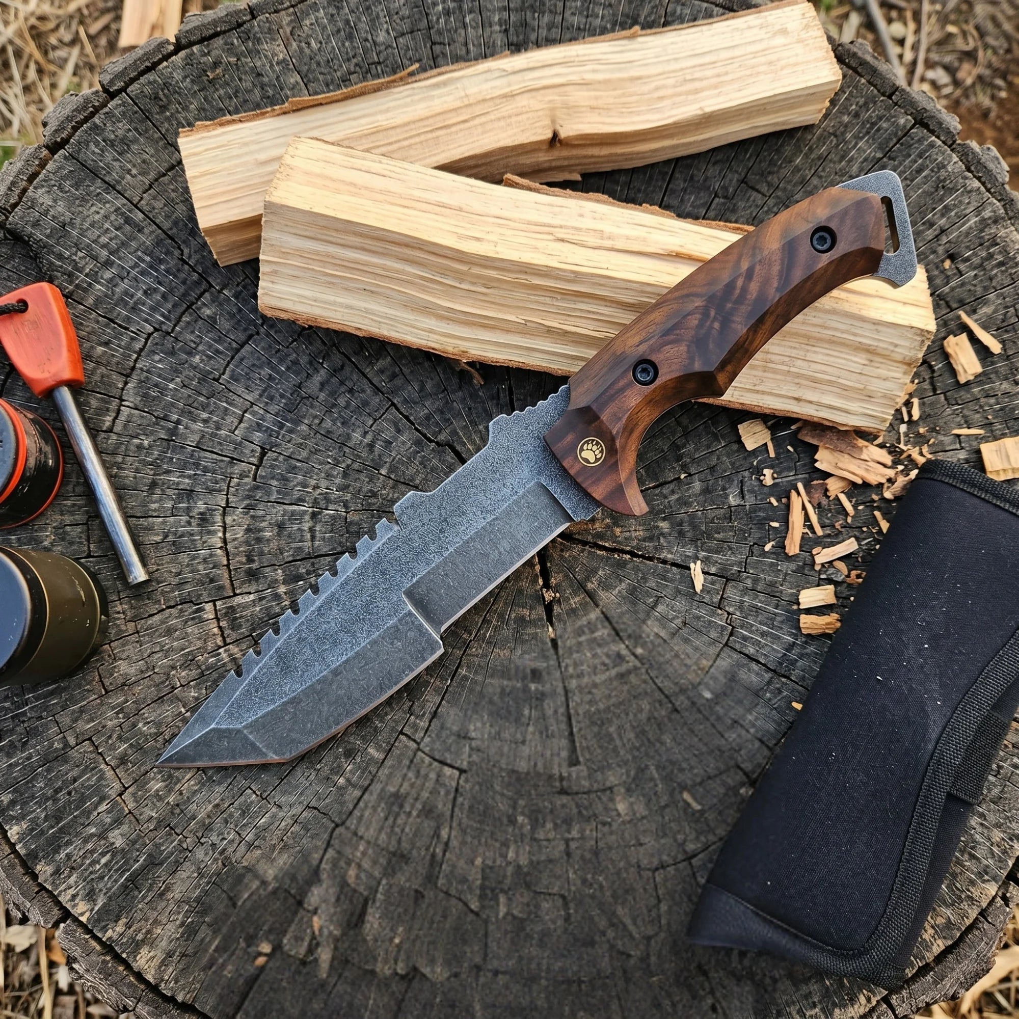Harzemşah Çift Ağız Bushcraft Bıçağı
