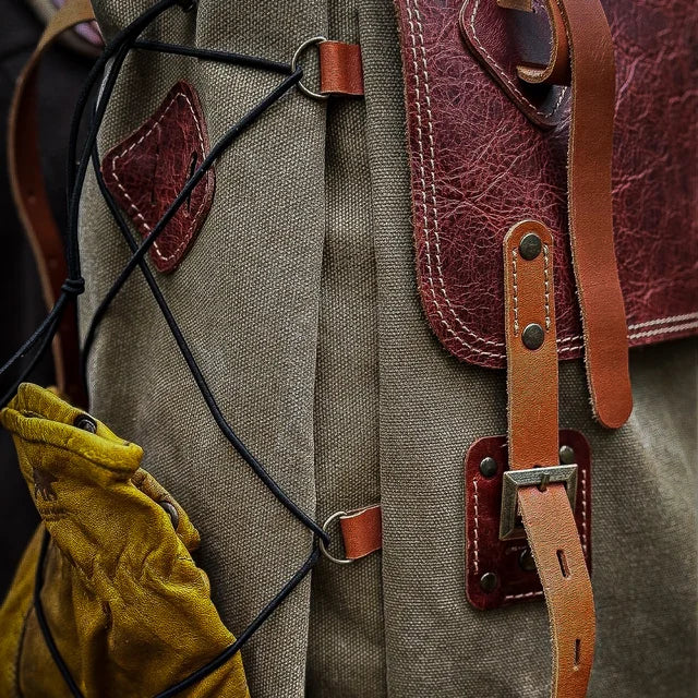 Deri Bushcraft Kamp Sırt Çantası