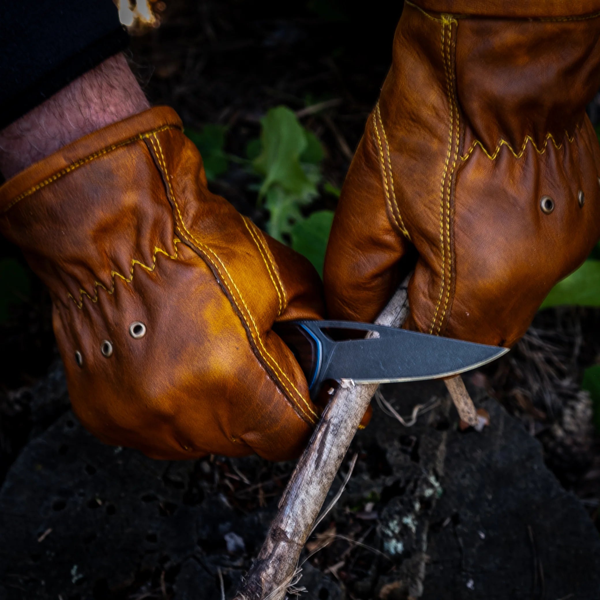 Deri Bushcraft ve Motorcu Eldiveni