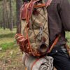 El Yapımı Deri Bushcraft Kamp Sırt Çantası